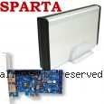 SPARTA 3.5吋SATA硬碟 轉USB2.0+ESATA外接盒 銀色＋ 2 port eSATA+IDE擴充 PCI-E介面卡